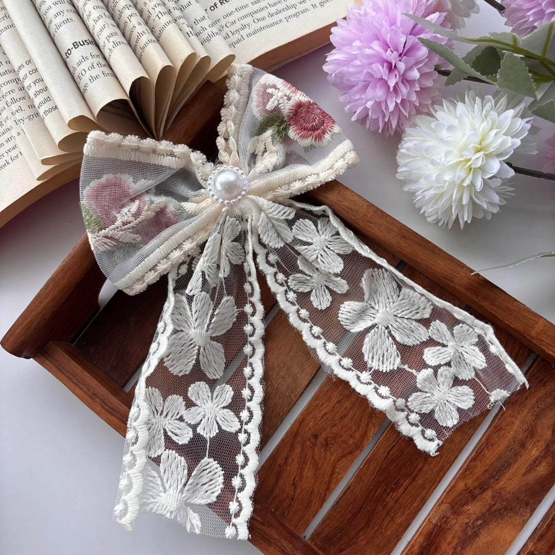 Vintage Blossom Lace Bow - Version 3