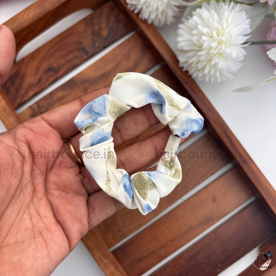 Floral Print Fabric Hair Scrunchies for Women & Girls