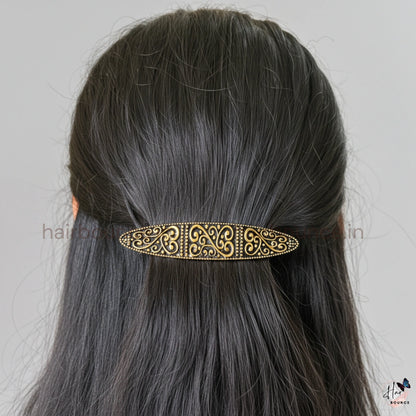 Heritage Scroll Antique Metallic Barrette