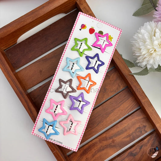 Trendy Star Tic Tac Hair Clips – Pack of 10