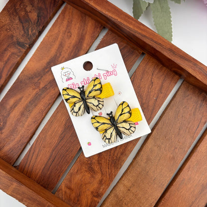 Lined Butterfly Sparkle Clips