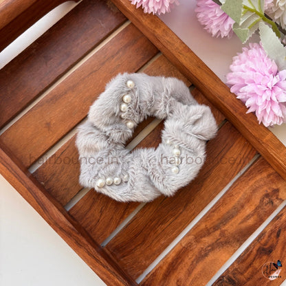Luxury Pearl Fur Scrunchie