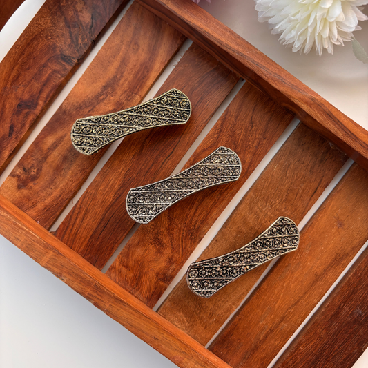 Antique Curve Pattern Flower Hair Clip