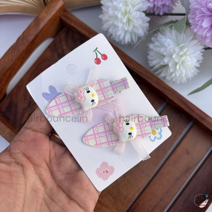 Pretty Kitty Bow Alligator Hair Clips – Pack of 2