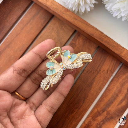 Crystal Petal Butterfly Hair Claw – Medium