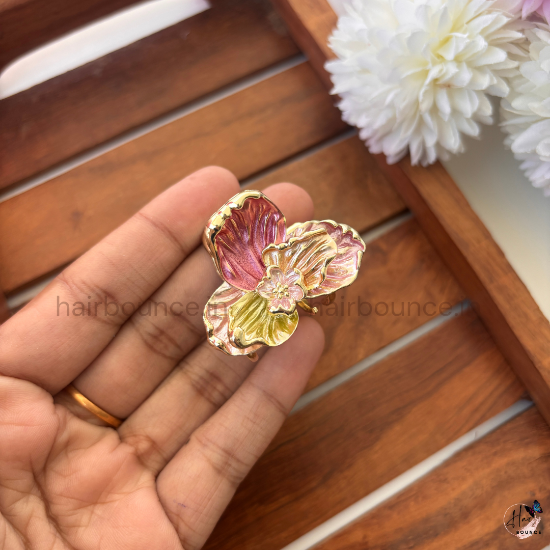 Petal Glow Orchid Hair Claw – Medium