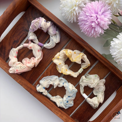 Polka Lace Sheer Scrunchie