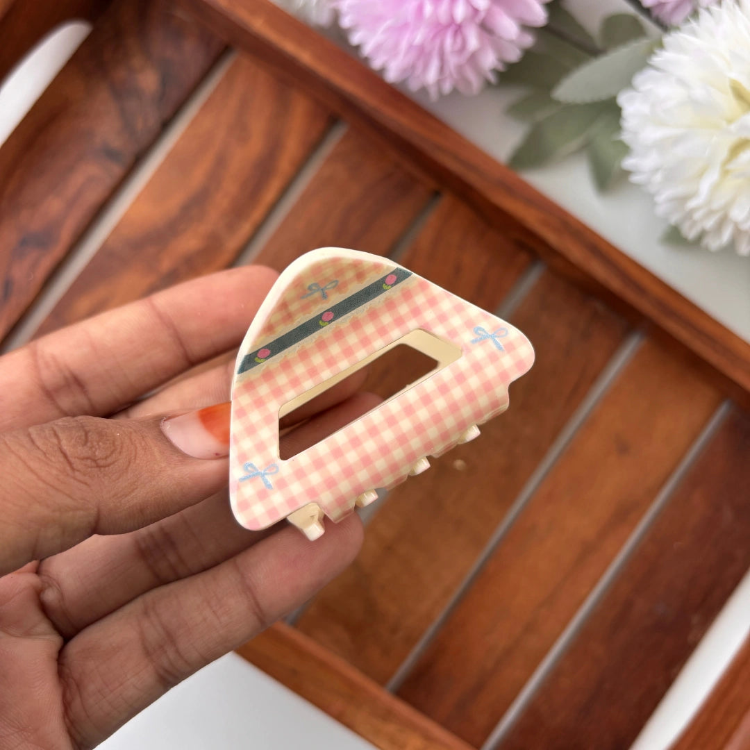 Korean Printed Hair Claw – Medium