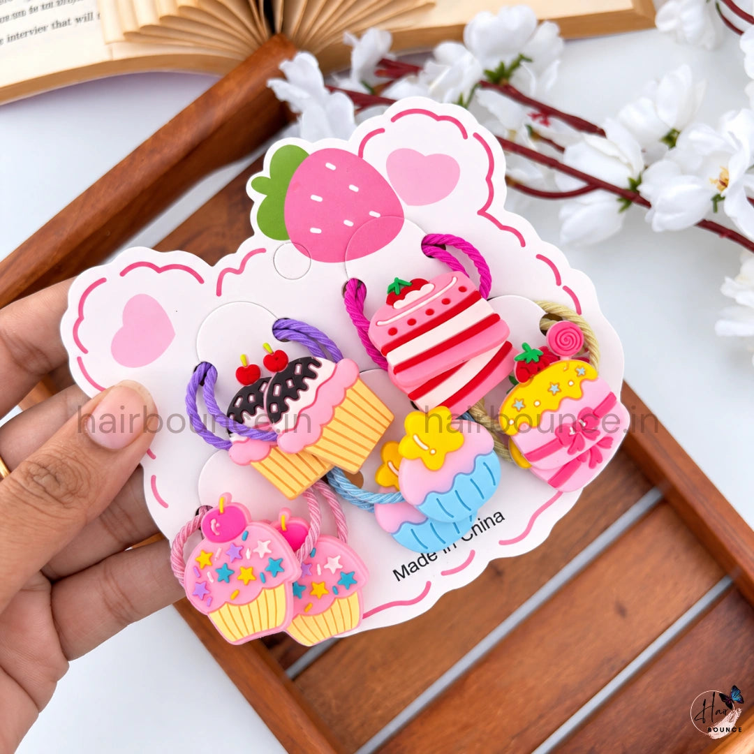 Cute Cartoon Hair Ties for Girls – Set of 5