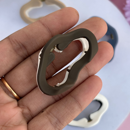 Dual Colour Oval Shape Hair Claw - Small