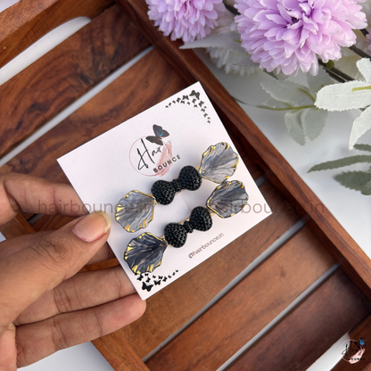Noir Luxe Hair Clip Set