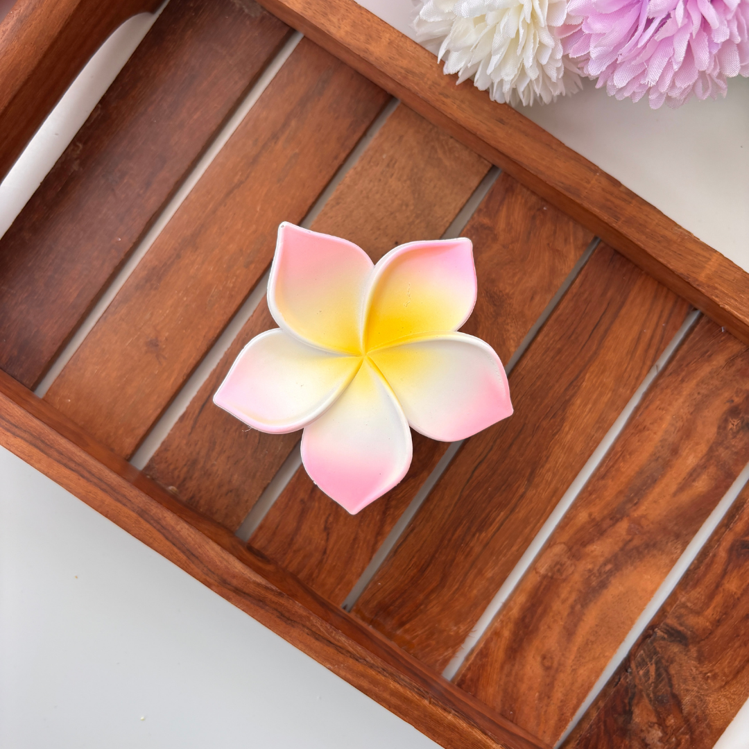 Dual Colour Matte Flower Hair Claw - Large