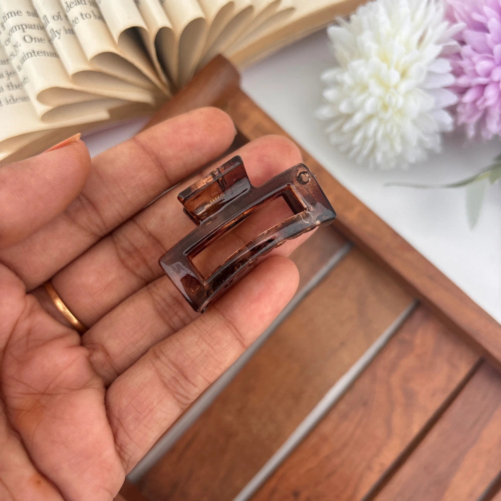 Glossy Rectangle Hair Claw - Small