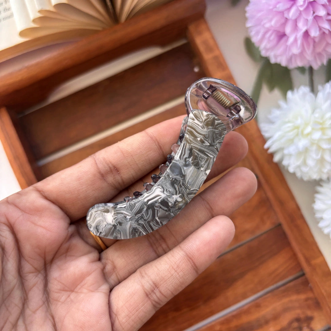 Marble Finish Banana Clip – Medium
