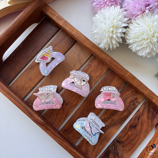 Dreamy Pastel Ocean Cartoon Hair Claw – Medium