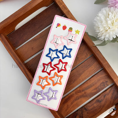 Trendy Star Tic Tac Hair Clips – Pack of 10