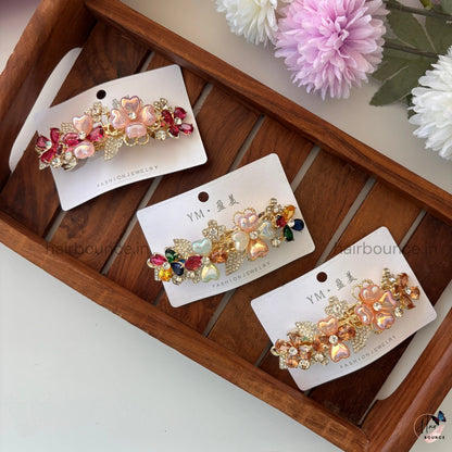 Crystal Heart Garden Bar Clip