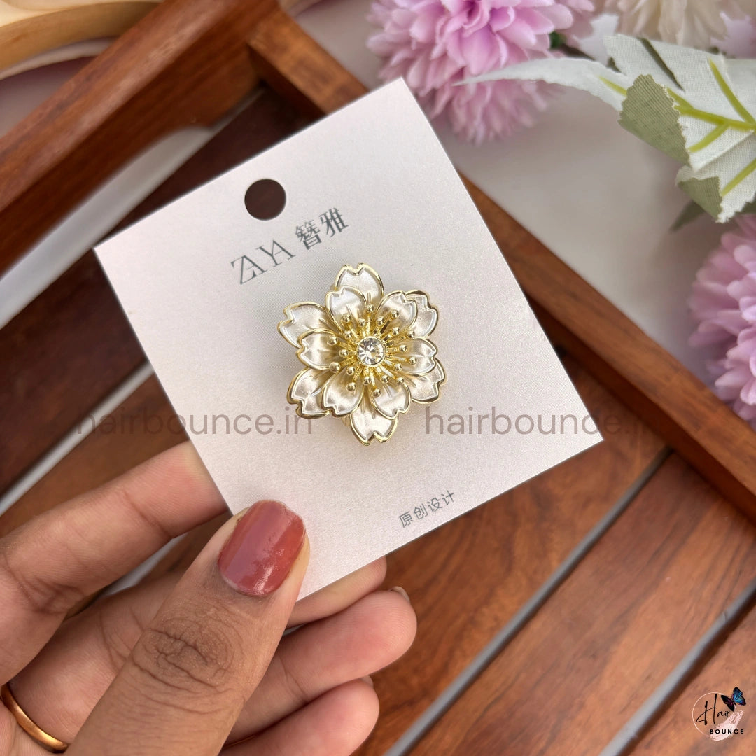 Layered Petal Flower Brooch