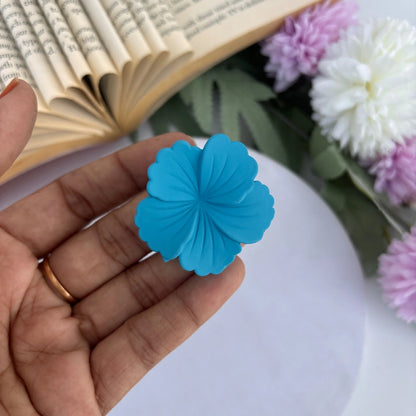 Bright Shades Matte Hibiscus Flower Hair Claw - Small