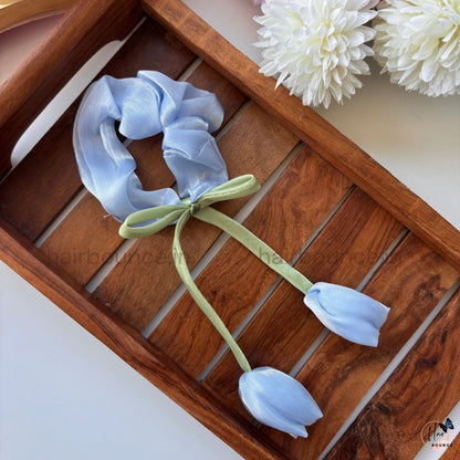 Lovely Tulip Fluffy Scrunchie - Organza