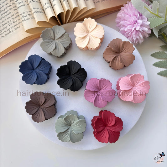 Matte Hibiscus Flower Hair Claw - Small