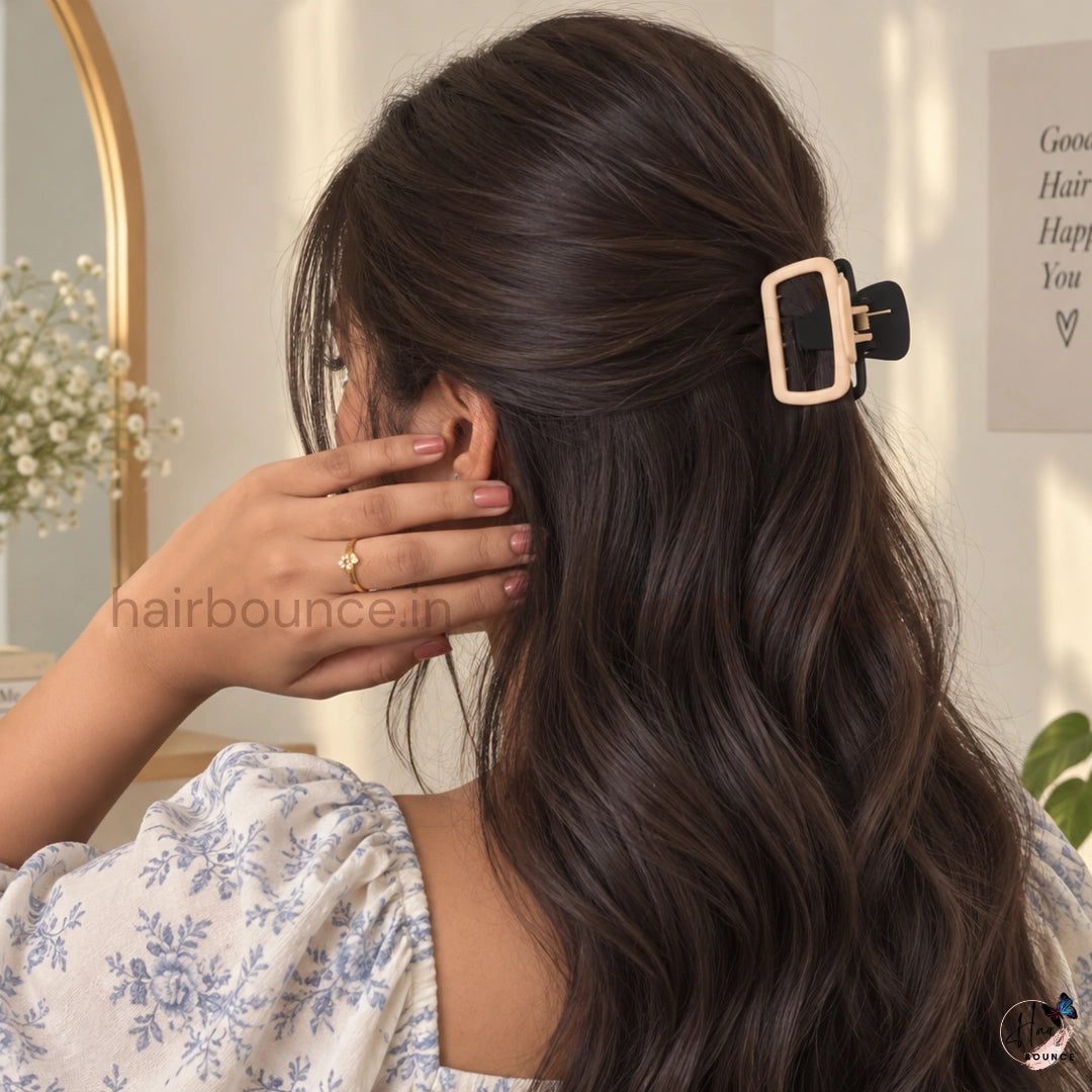 Dual Colour Square Hair Claw - Medium