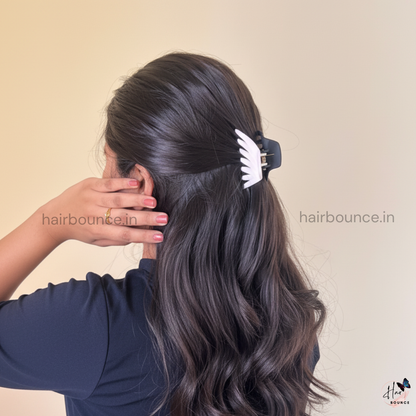 Dual Colour Lined Hair Claw - Medium