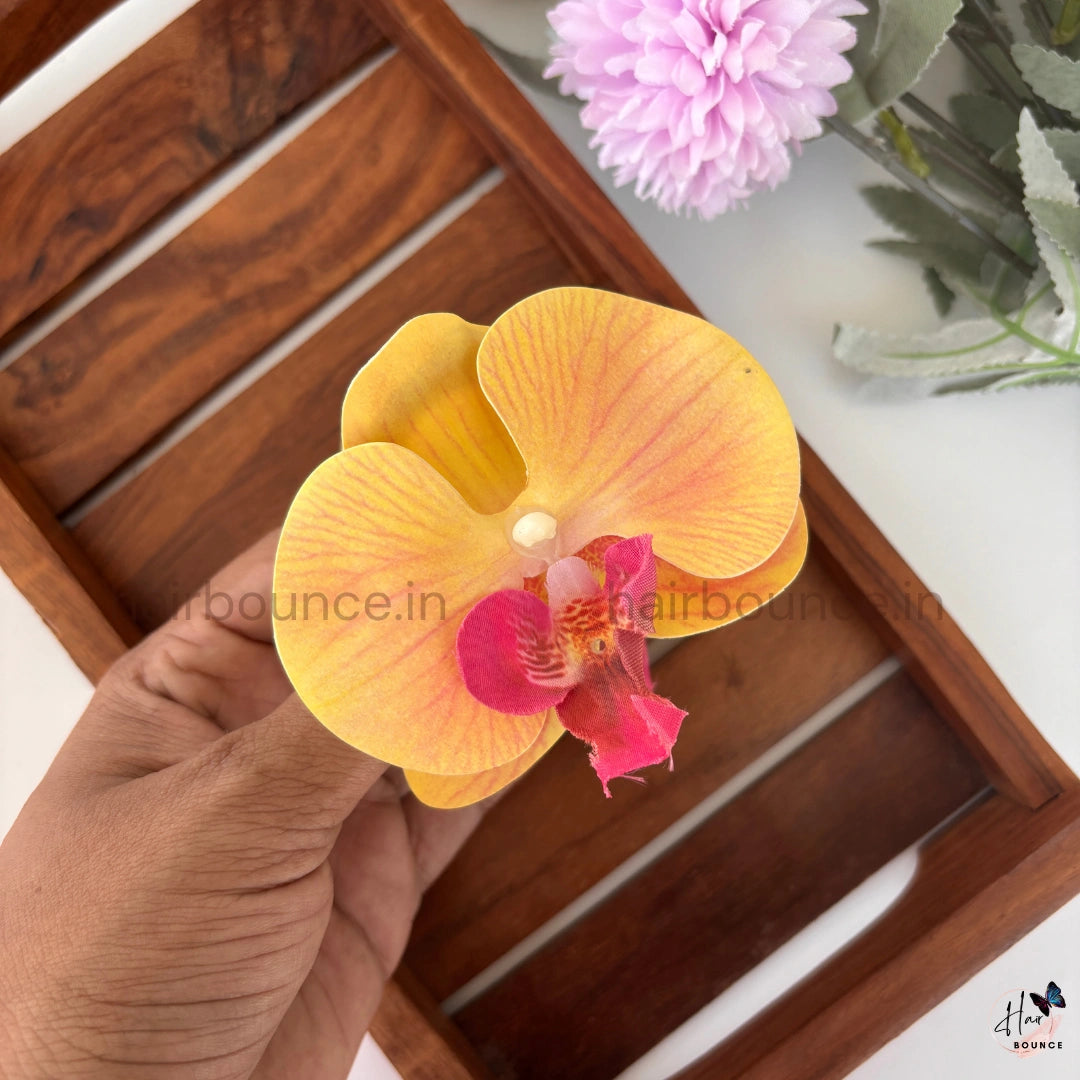 Elegant Orchid Flower Hair Claw Clip – Premium Floral Hair Accessory for Women & Girls (Large)