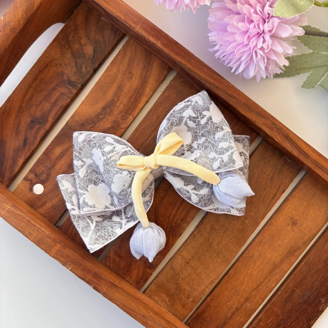 Floral Lace Bow Clip