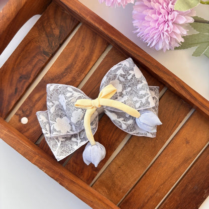 Floral Lace Bow Clip