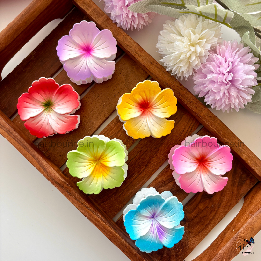 Dual Shade Hibiscus Hair Claw - Medium