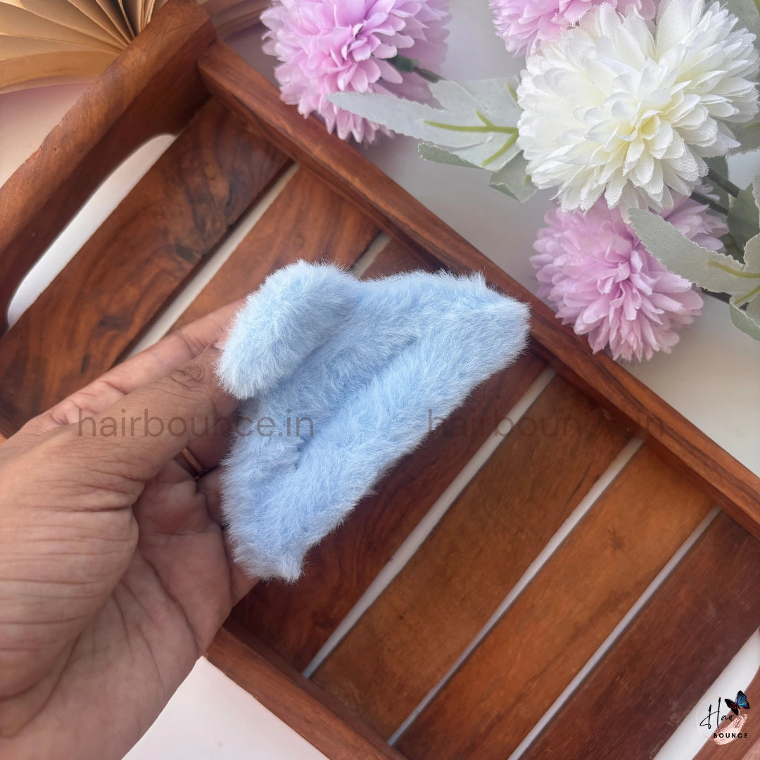 Cloud Puff Fur Hair Claw – Large