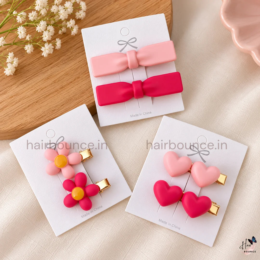 Sweetheart Hair Clip Combo – Set of 3