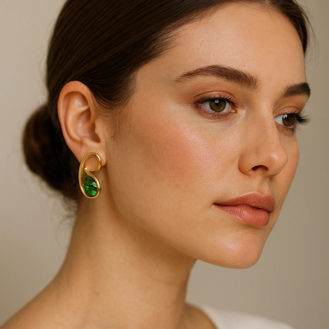 Dual Tone Teardrop Studs