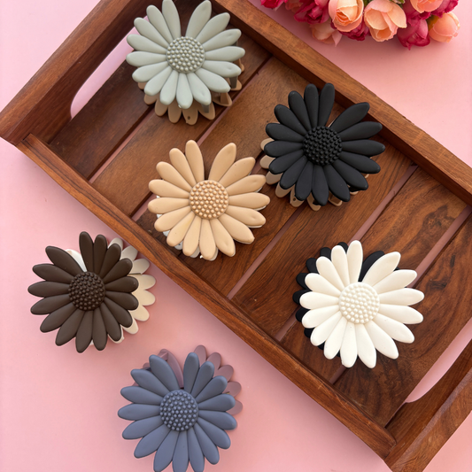 Dual Colour Sun Flower Hair Claw - Large
