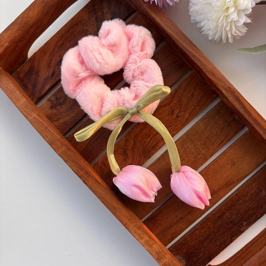 Furry Bloom Tulip Scrunchie