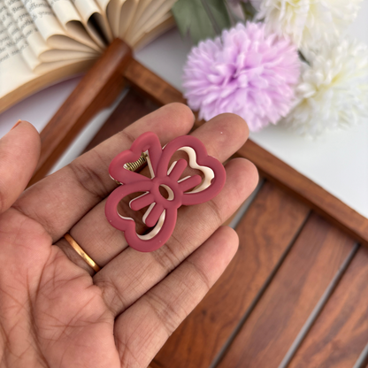 Dual Colour Bow Hair Claw - Small