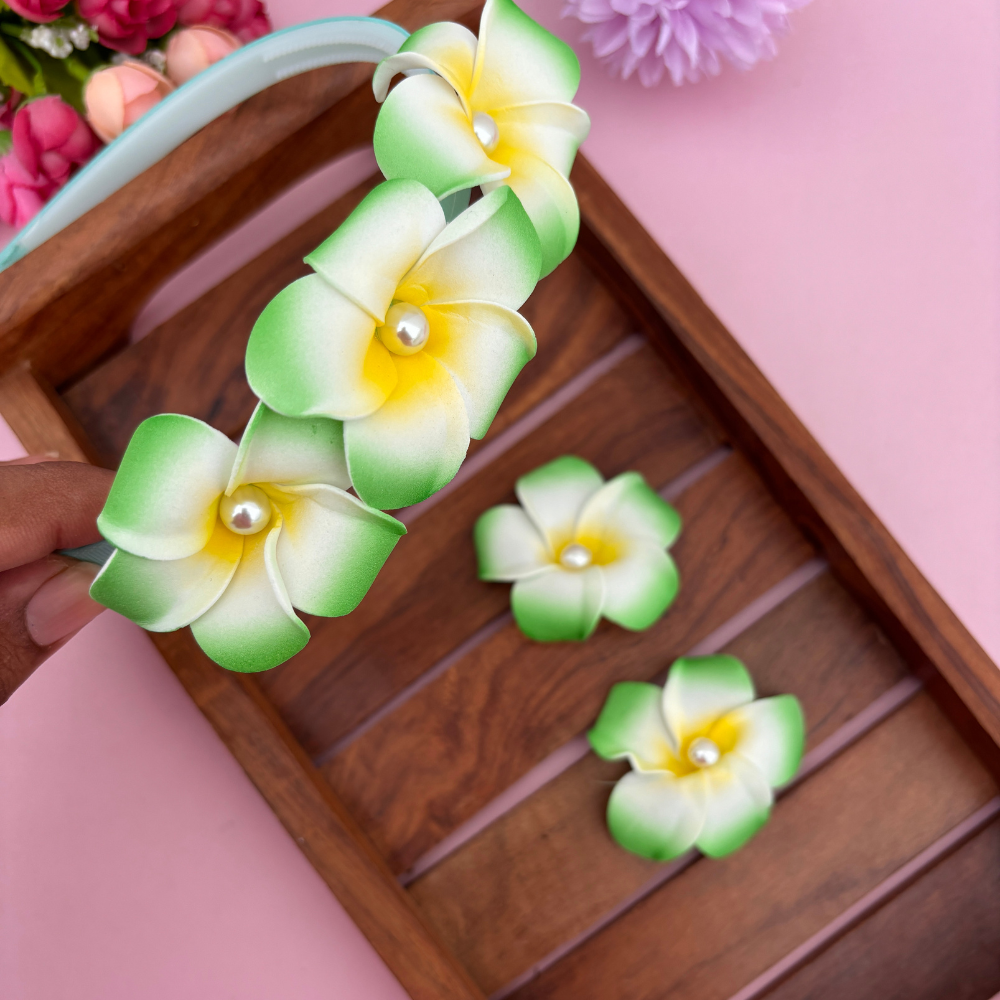 Pearl Flower with Two Alligator Clips