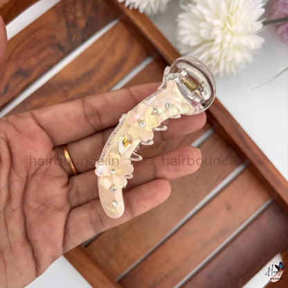 Crystal Blossom Banana Hair Clip – Medium