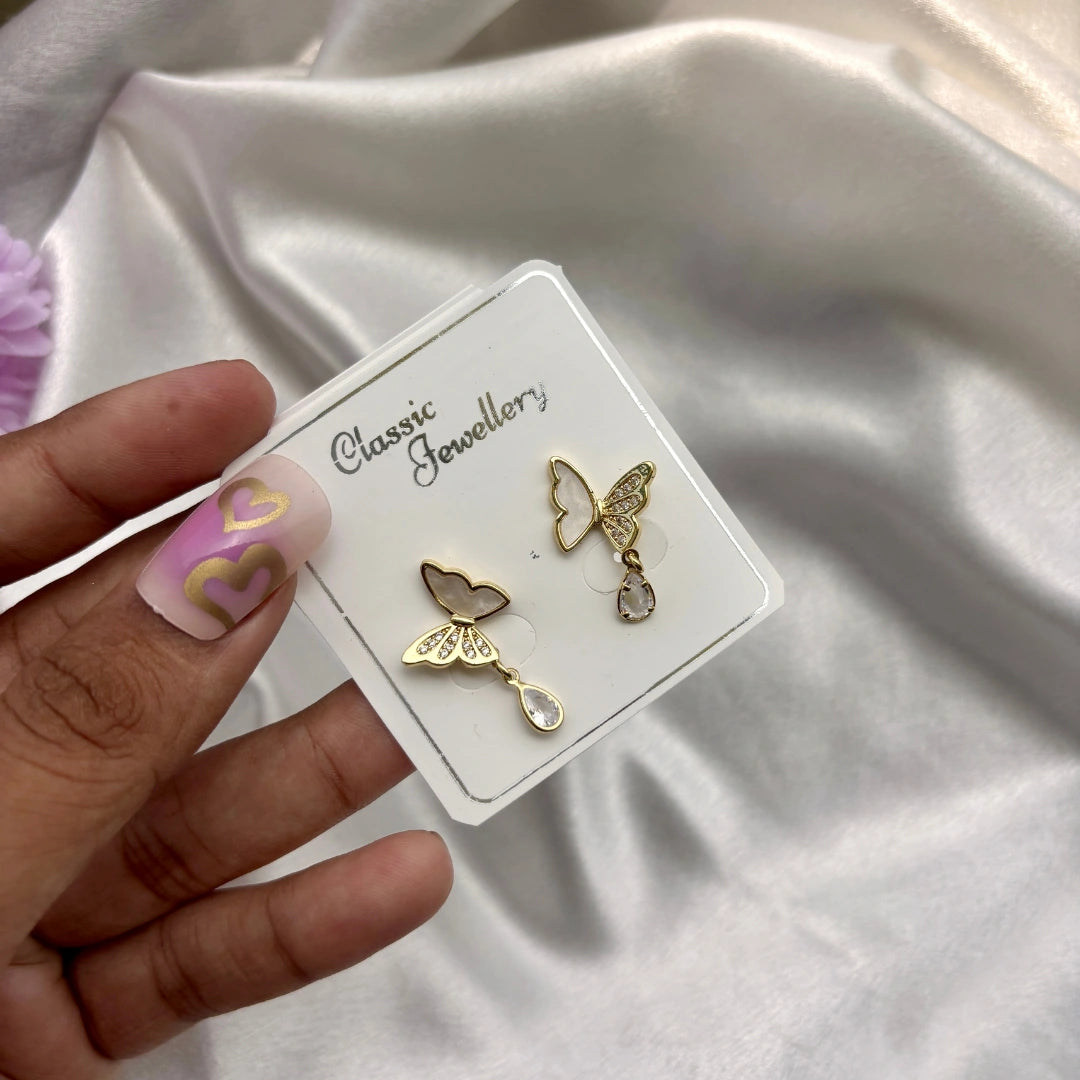 Butterfly Crystal Drop Earrings