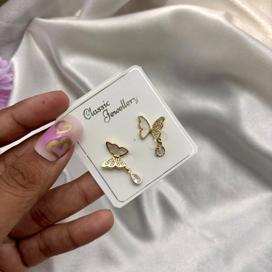 Butterfly Crystal Drop Earrings