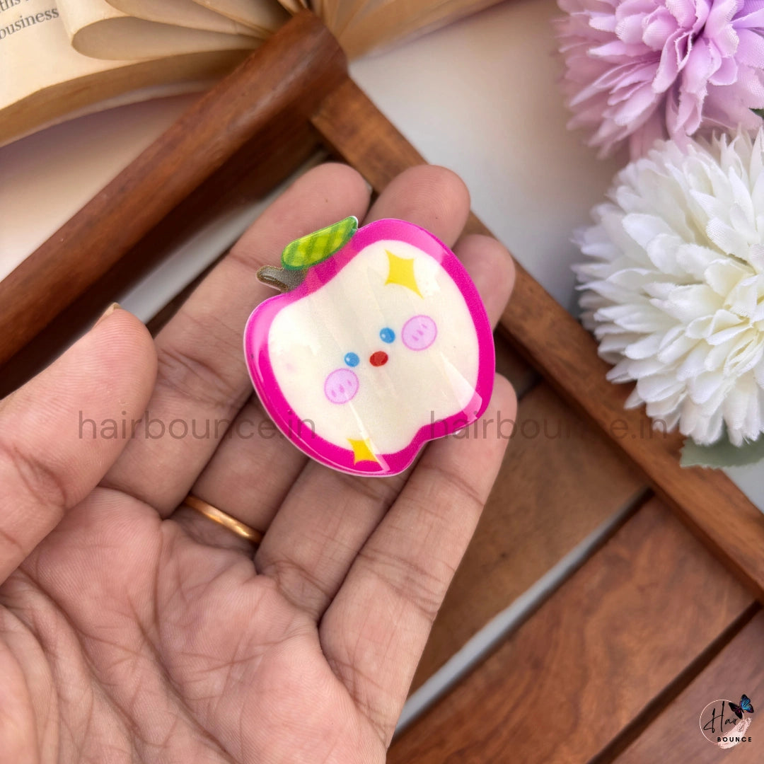 Cute Apple Kids Hair Clip - Small