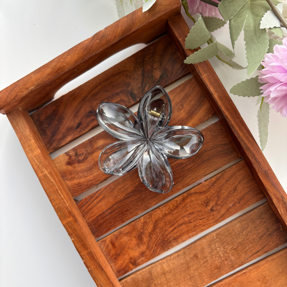 Glassy Flower Hair Claw - Large