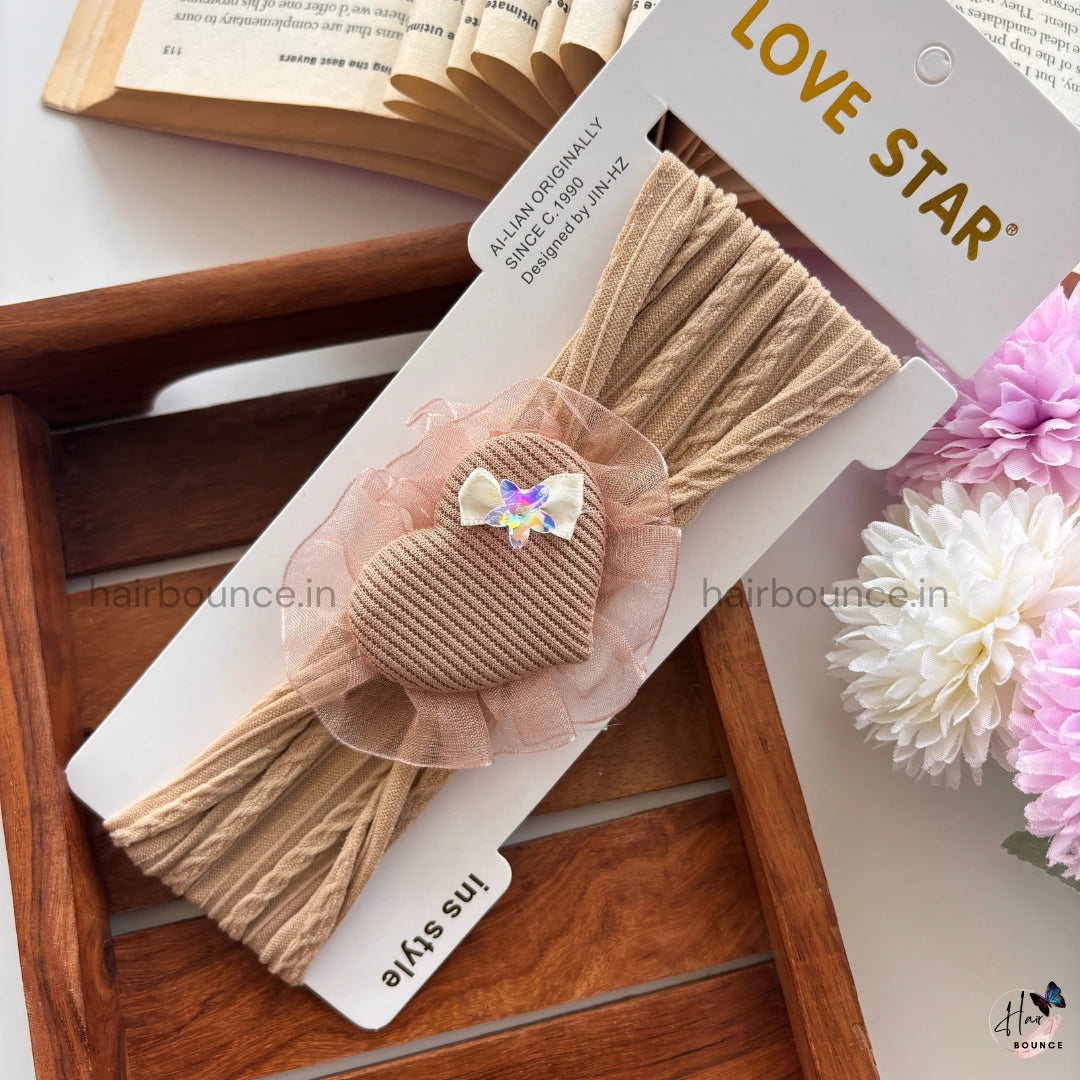 Soft Heart Puff Newborn Baby Headband