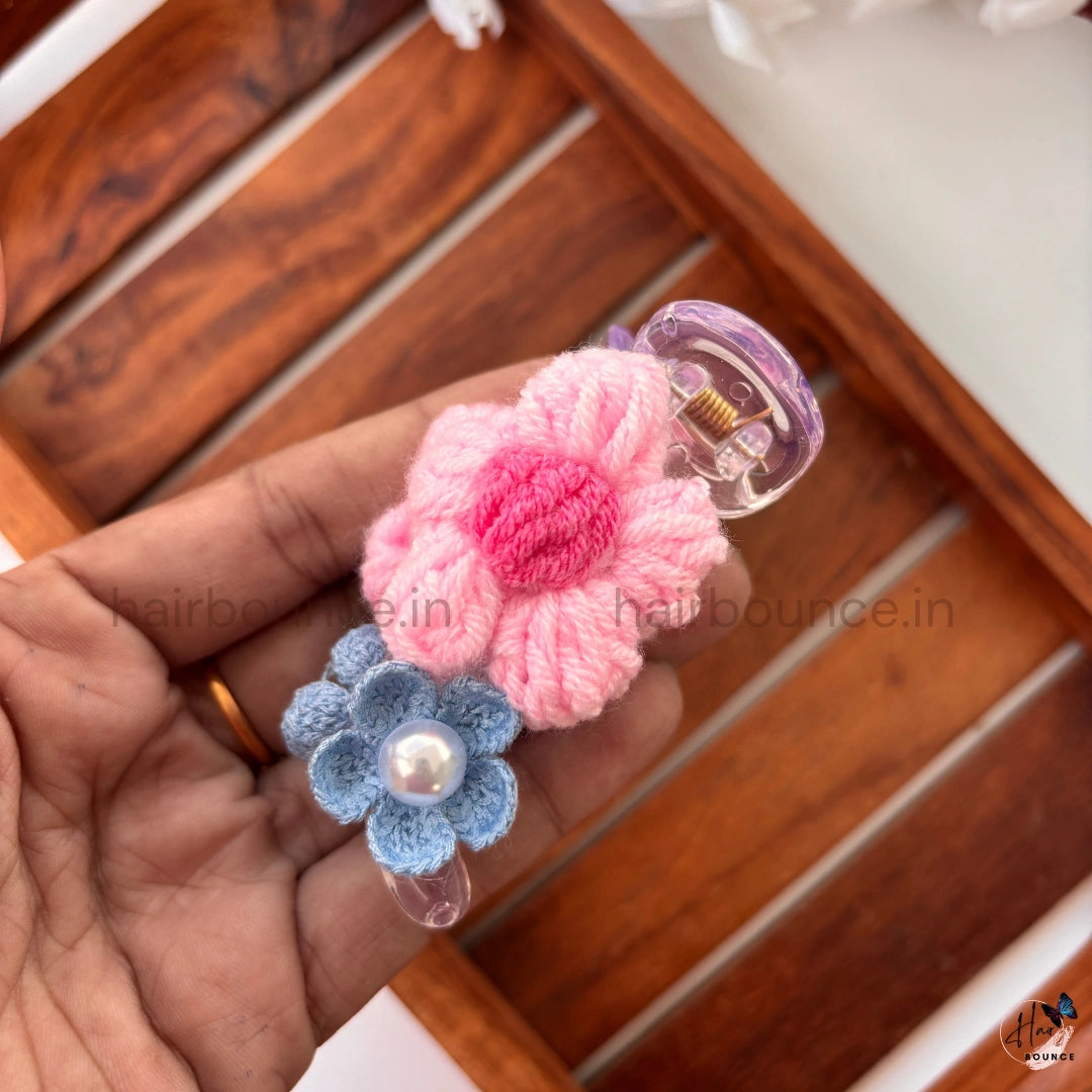 Handmade Crochet Bloom Banana Clip – Medium