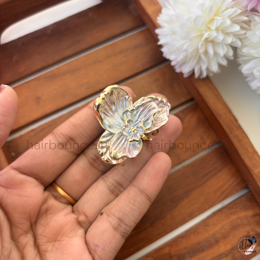Petal Glow Orchid Hair Claw – Medium