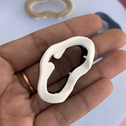 Dual Colour Oval Shape Hair Claw - Small