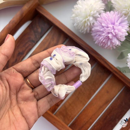 Polka Lace Sheer Scrunchie