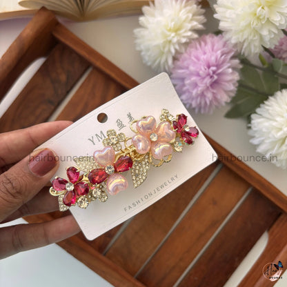 Crystal Heart Garden Bar Clip