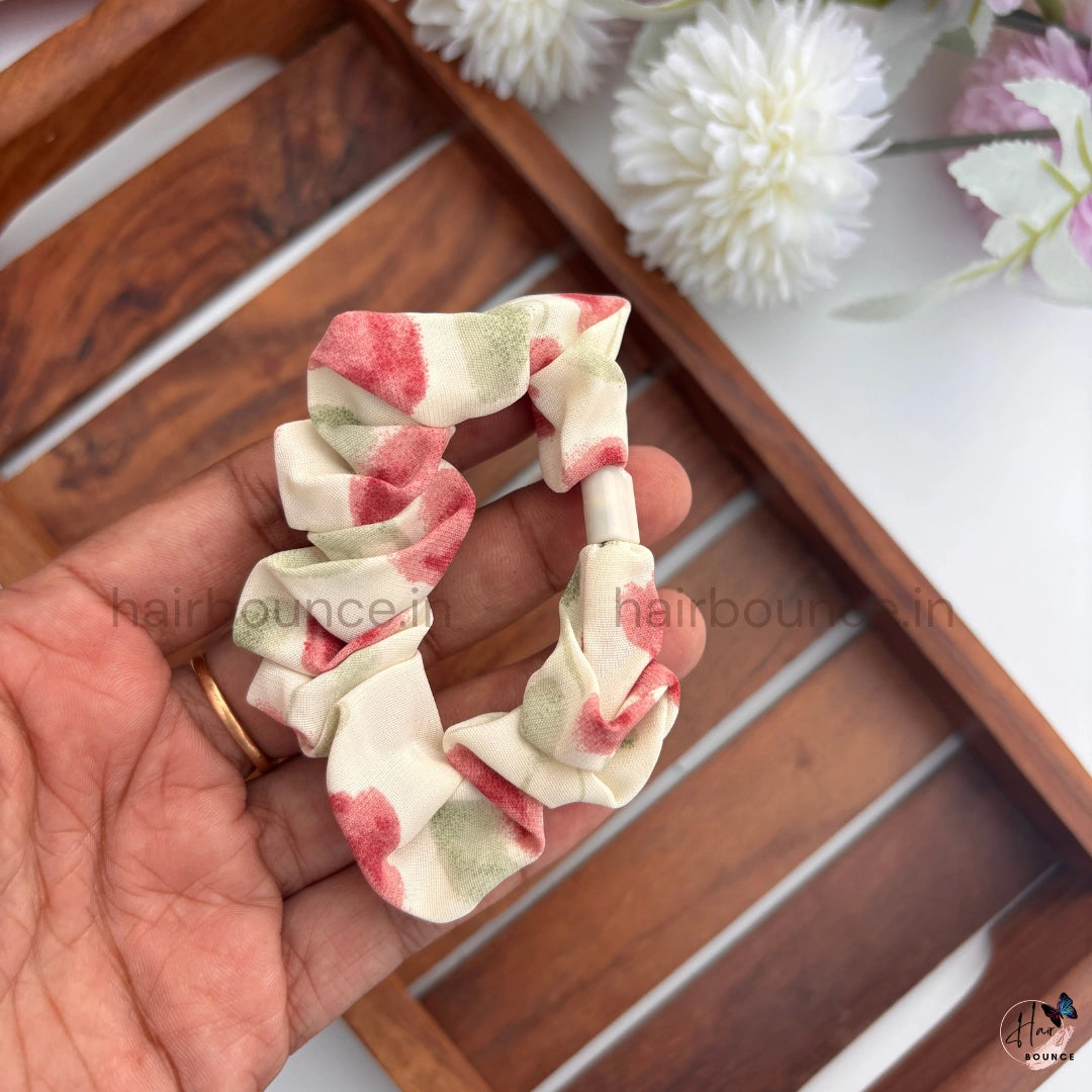Floral Print Fabric Hair Scrunchies for Women & Girls